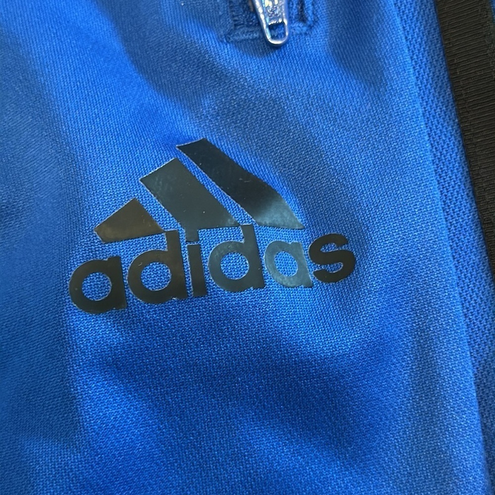 Adidas Blue and Black Athletic Shorts with Signature Stripes size XL - Picture 2 of 6